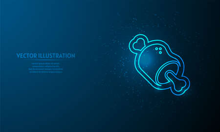 Glowing meat on blue abstract background. llines on blue background.のイラスト素材