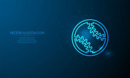 Glowing baseball ball on blue abstract background. llines on blue background.のイラスト素材