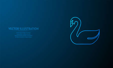Glowing goose on blue abstract background.のイラスト素材