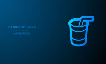 tea on blue abstract background.のイラスト素材