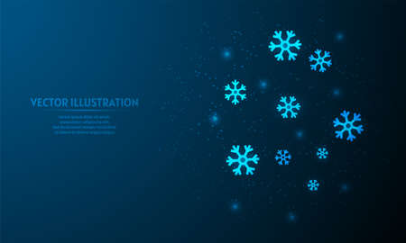 snowfall on blue abstract background.のイラスト素材