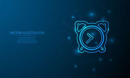 alarm clock blue abstract background.  starlight backgroundのイラスト素材