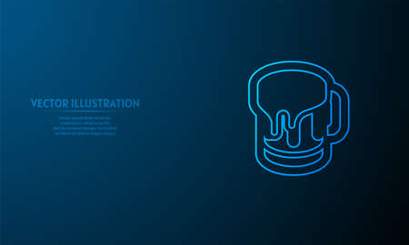 beer on blue abstract background.のイラスト素材