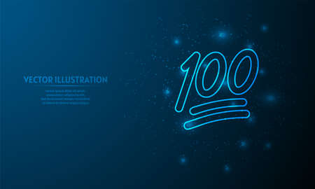 one hundread (100) on blue abstract background.  starlight backgroundのイラスト素材