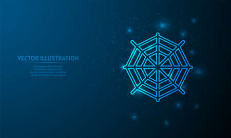 Spider webs on blue abstract background. starlight backgroundのイラスト素材