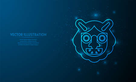 ghost on blue abstract background.のイラスト素材