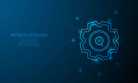 gear on blue abstract background.  starlight backgroundのイラスト素材