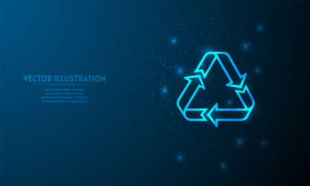 recycling on blue abstract background.  starlight backgroundのイラスト素材
