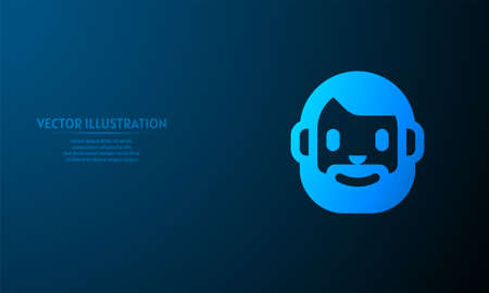 beard on blue abstract background.  starlight backgroundのイラスト素材