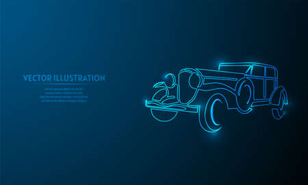 car on blue abstract background. simple blue backgroundのイラスト素材