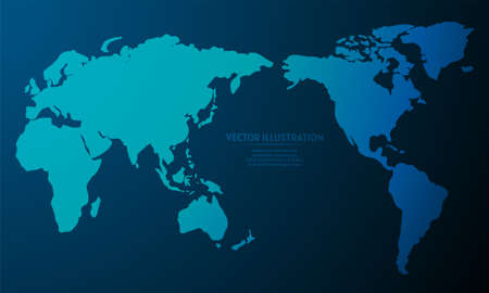 world map on blue abstract background.  starlight backgroundのイラスト素材