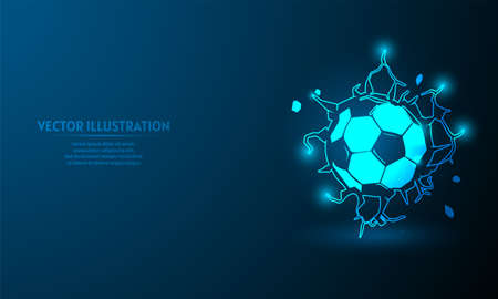 soccer ball on blue abstract background. simple blue background. Starlight backgroundのイラスト素材