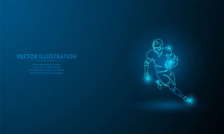 american football on blue abstract background. simple blue background. Starlight backgroundのイラスト素材