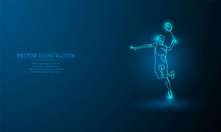 badminton on blue abstract background. simple blue background. Starlight backgroundのイラスト素材