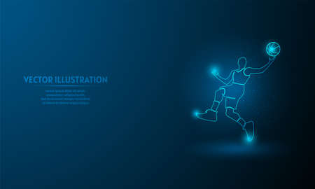 basketball on blue abstract background. simple blue background. Starlight backgroundのイラスト素材