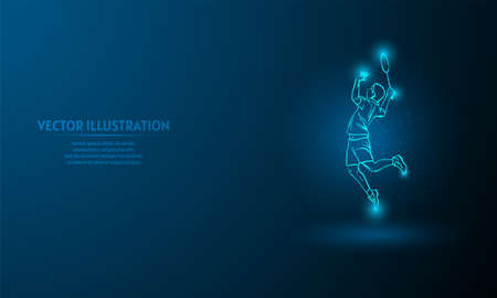 badminton on blue abstract background. simple blue background. Starlight backgroundのイラスト素材