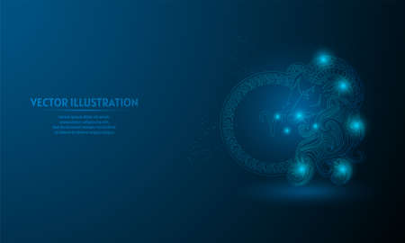 zodiac aries on blue abstract background. simple blue background. Starlight backgroundのイラスト素材