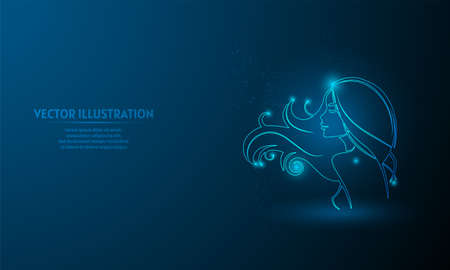 beuaty on blue abstract background. simple blue background. Starlight backgroundのイラスト素材