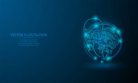 fishing on blue abstract background. simple blue background. Starlight backgroundのイラスト素材