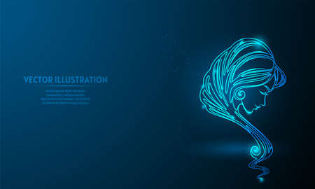 beuaty on blue abstract background. simple blue background. Starlight backgroundのイラスト素材