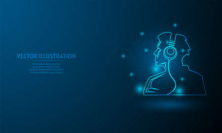 music dj stencil on blue abstract background. simple blue background. Starlight backgroundのイラスト素材