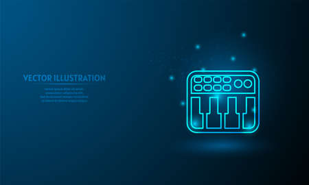 piano on blue abstract background. simple blue background. Starlight backgroundのイラスト素材