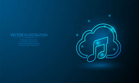 music on blue abstract background. simple blue background. Starlight backgroundのイラスト素材