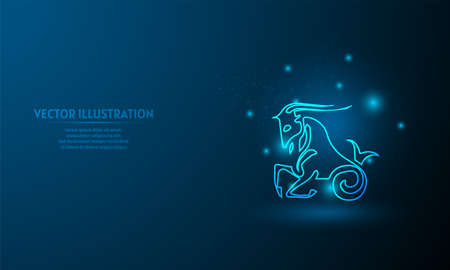 capricorn on blue abstract background. simple blue background. Starlight backgroundのイラスト素材