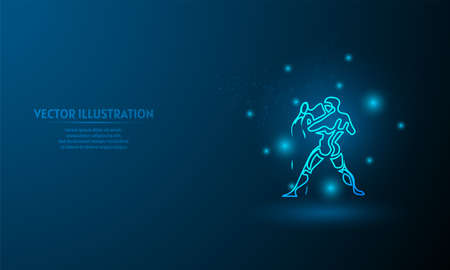 aquarius on blue abstract background. simple blue background. Starlight backgroundのイラスト素材