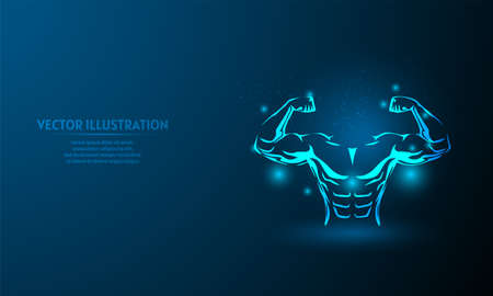 gym/fitness on blue abstract background. simple blue background. Starlight backgroundのイラスト素材