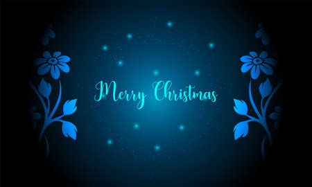Merry Christmas on dark blue background of the space with shining stars. Merry Christmas backgroundのイラスト素材