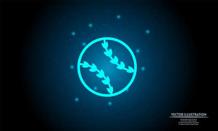 glowing basaaeball ball on dark blue background of the space with shining stars. sport backgroundのイラスト素材