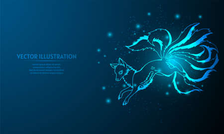 glowing man holding broken flower  on dark blue.  man with starlight background.のイラスト素材