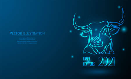 2021 years on blue abstract background. simple blue background. Starlight backgroundのイラスト素材