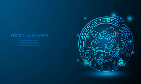 2021 years on blue abstract background. simple blue background. Starlight backgroundのイラスト素材
