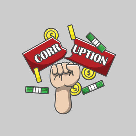 anti corruption day illustration, hit corruptionのイラスト素材