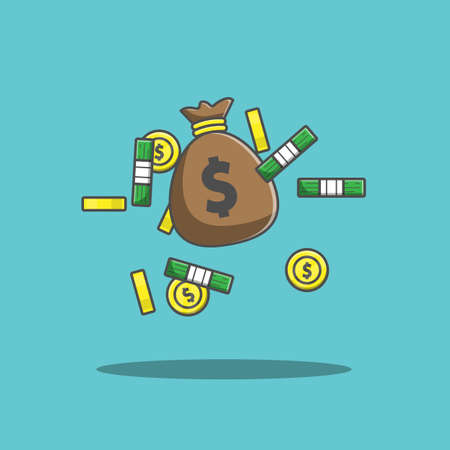 coins and money illustrationのイラスト素材