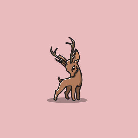 cute deer vector illustrationのイラスト素材