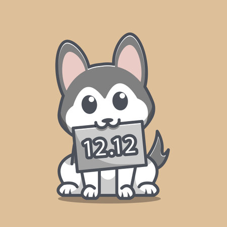 cute dog carrying board 12 12のイラスト素材