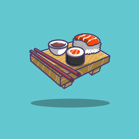 japanese food sushi vector illustrationのイラスト素材