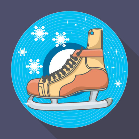 Winter card with Ice skates and snowflakesのイラスト素材