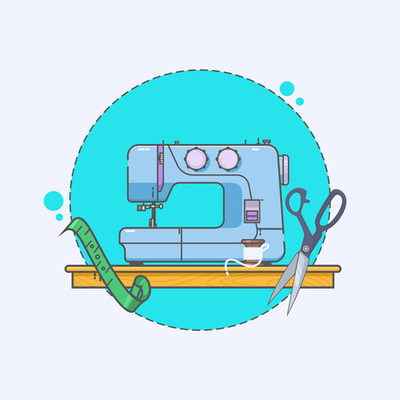 Sewing Machine Logo - vector symbol or iconのイラスト素材