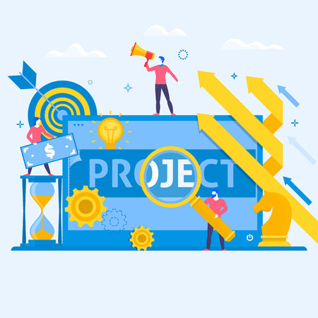 Business project management concept. Flat vector illustrationのイラスト素材