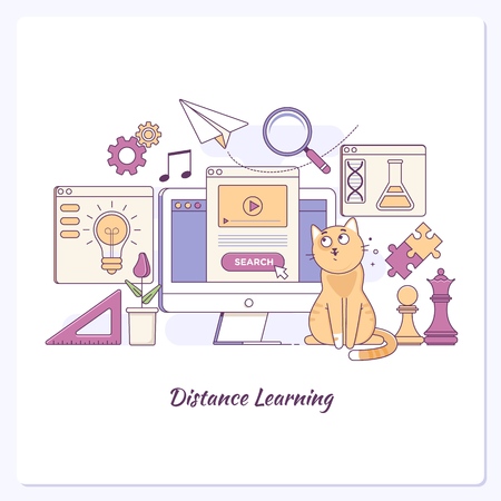 emplate Web Banner of Learing Online Business Concept Elearning Education Tのイラスト素材