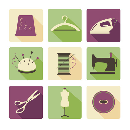 Sewing icons vector setのイラスト素材