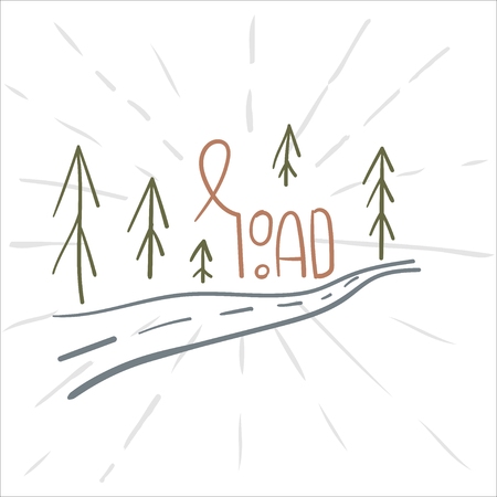 Hand drawn camping icons set. Camping icons to use for web and mobile UI.のイラスト素材