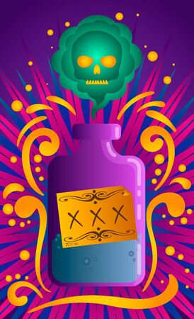 Bottle with an alcoholic drinkのイラスト素材