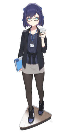 3D Illustration of A girl in a black office dressの写真素材