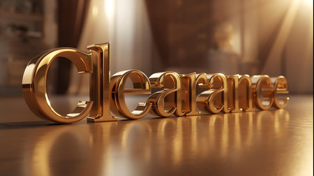 A close-up shot of the word 'Dream' rendered in shiny, three-dimensional golden letters, resting on a highly reflective surface.の素材