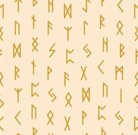 Scandinavian runes. Seamless pattern. Vector.